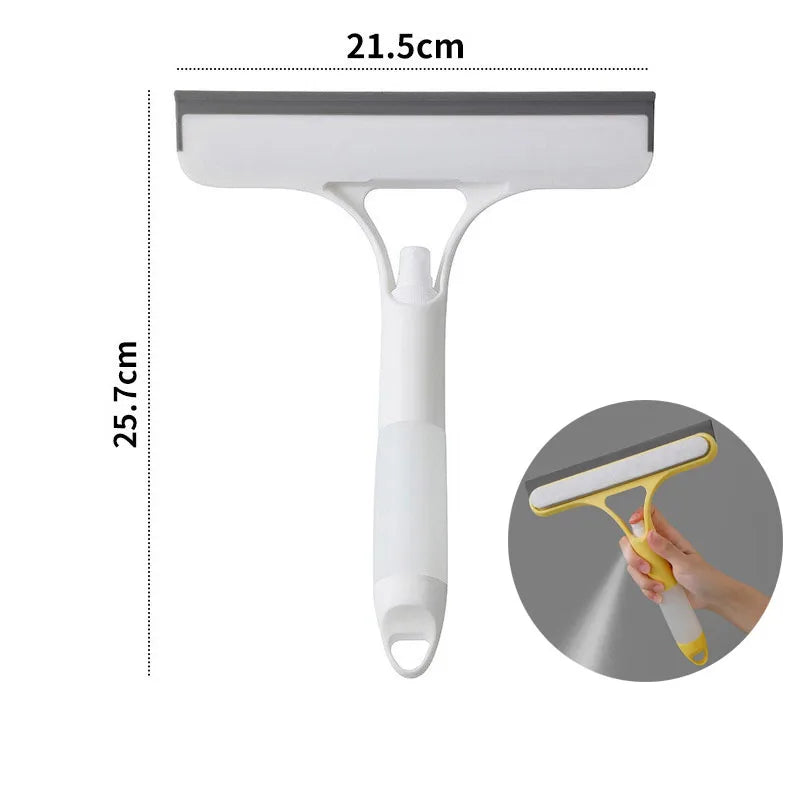 3 in 1 Window Cleaning Squeegee Multi Function Glass Mirror Wiper with Spray Bottle Microfiber Scrub Household Car Cleaner Tools