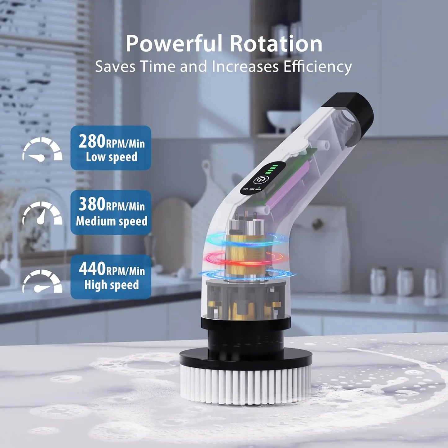 CORDLESS SPIN SCRUBBER BRUSH-POWERFUL CLEANING MADE EASY